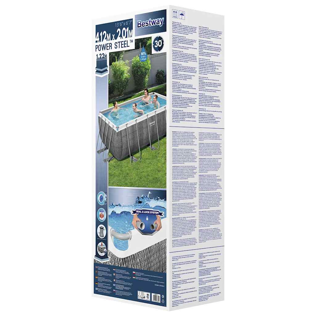 Bestway power steel swimmingpoolsæt 412x201x122 cm rektangulær - number 11.
