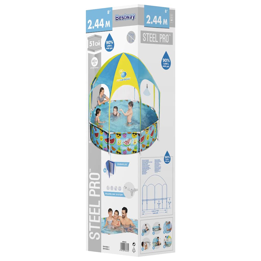 Piscina infantil independiente bestway steel pro uv care 244x51 cm - number 12.