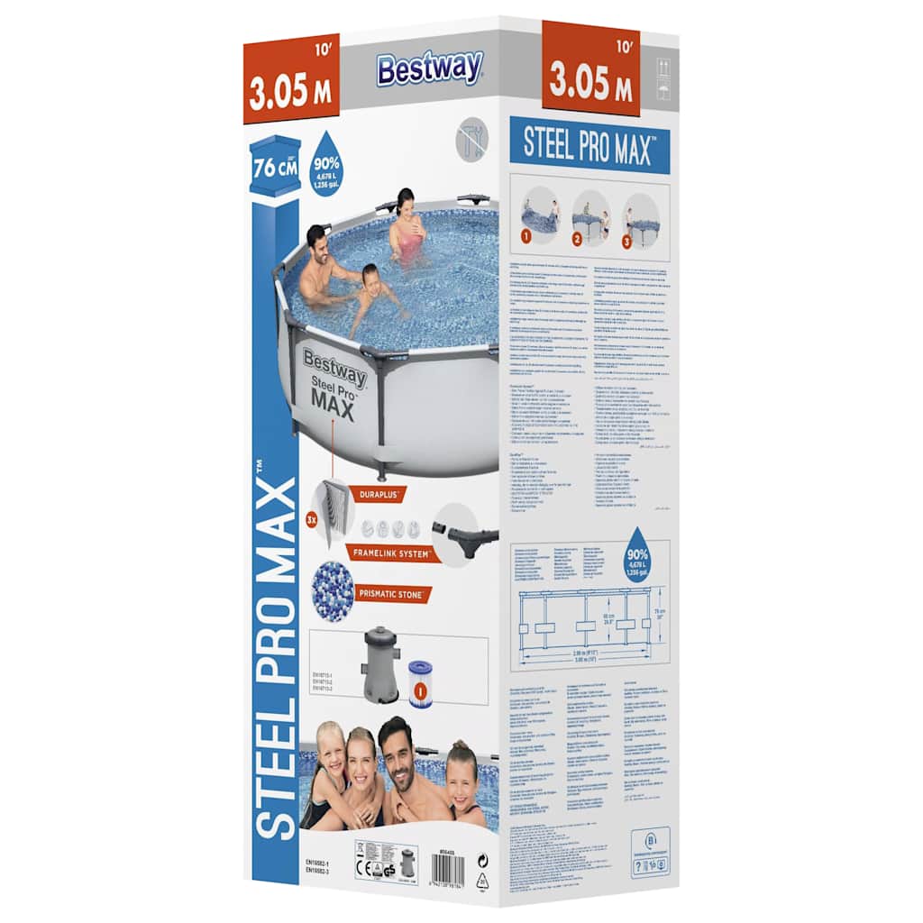 Bestway steel pro max swimmingpoolsæt 305x76 cm - number 5.