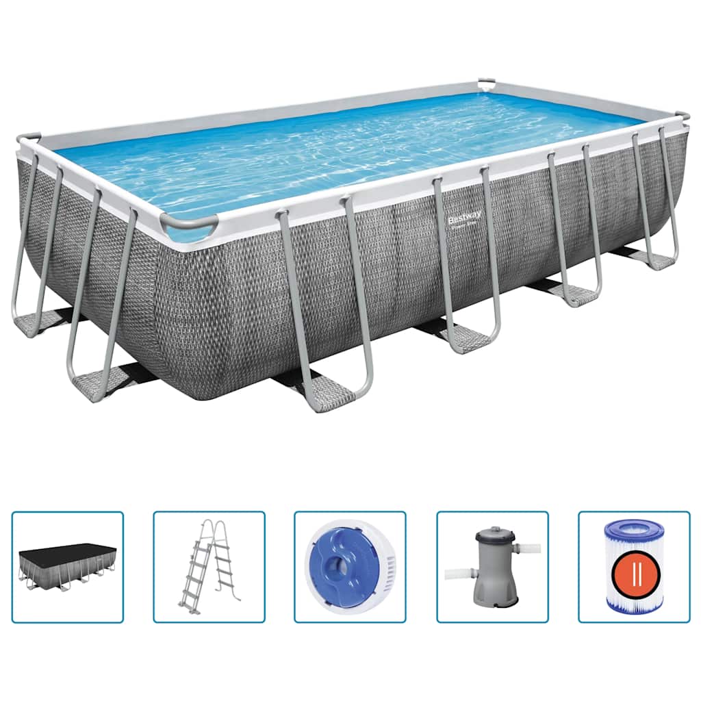 Bestway power steel swimmingpool 488x244x122 cm rektangulær - 488 x 244 x 122 cm (l x b x h), 11532 l, 56996 - number 2.