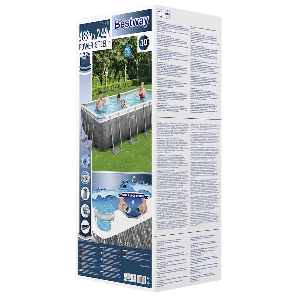 Bestway power steel swimmingpool 488x244x122 cm rektangulær - 488 x 244 x 122 cm (l x b x h), 11532 l, 56996 - number 11.