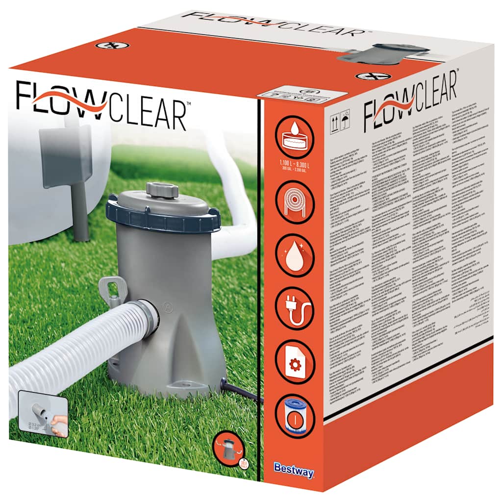 Bestway flowclear filterpumpe til swimmingpool 1249 l - number 9.