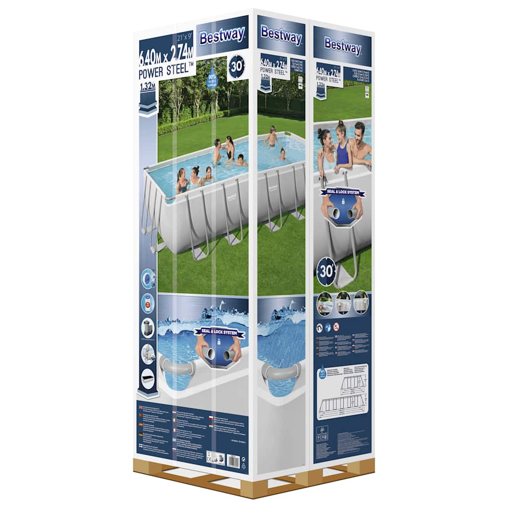Bestway power steel fritstående pool 19281 l rektangulær - number 10.