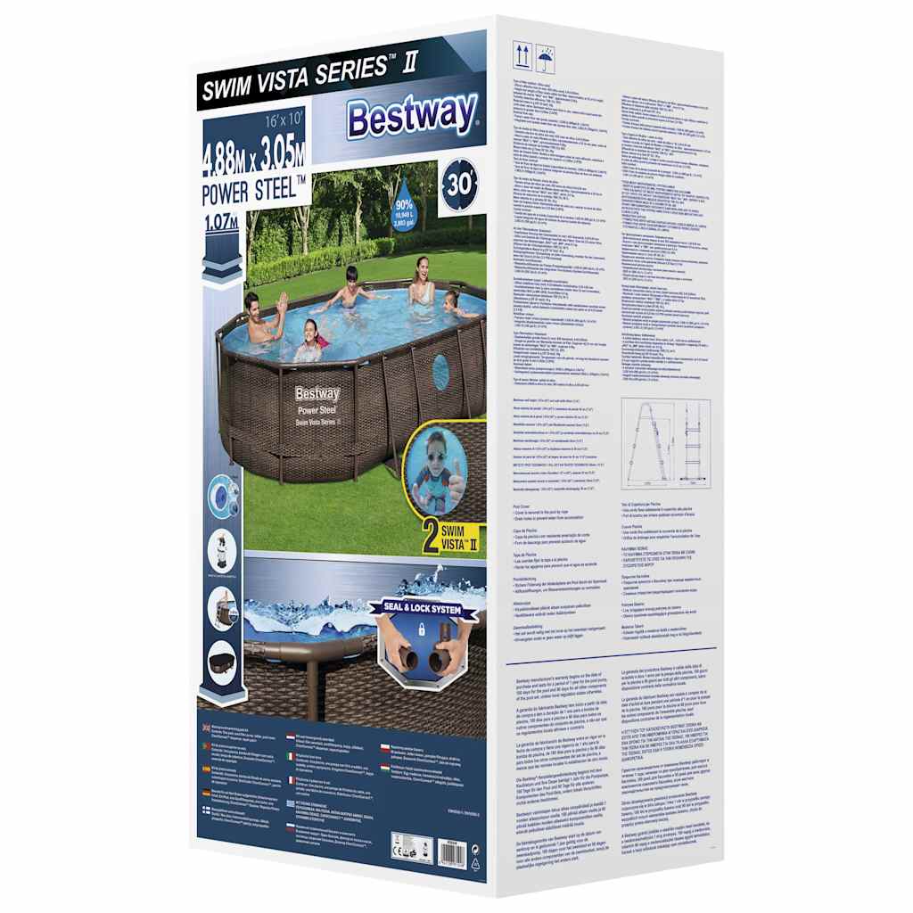 Bestway power steel swimmingpoolsæt 488x305x107 cm - number 11.