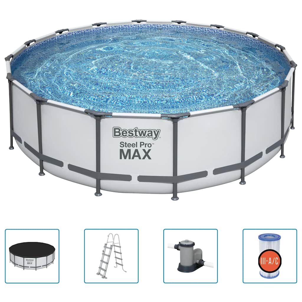 Bestway steel pro max swimmingpoolsæt 488x122 cm - 488 x 122 cm (diameter x h), 19480 l, 5678 l/t., 5612z - number 2.
