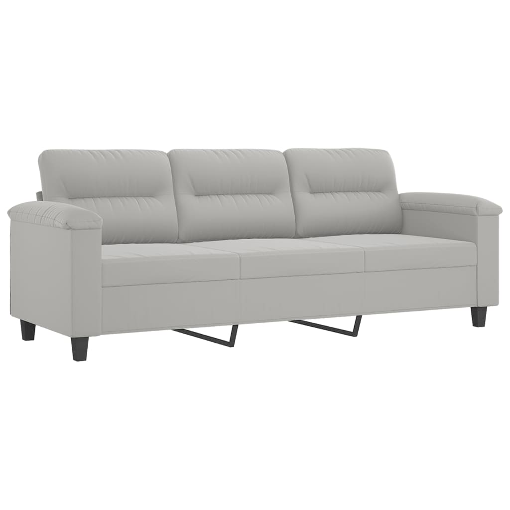 3-osobowa sofa z podnóżkiem 180 cm mikrofibry mikrofibra jasno-szary - number 4.