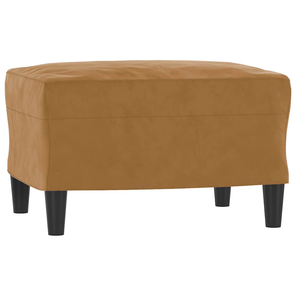 Sofastol med fotpall 60 cm velor - brun - number 5.