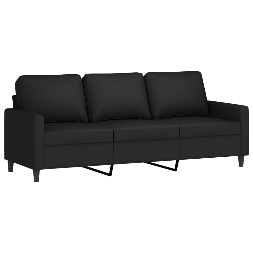 3 -person sofa med fotskammel 180 cm velour - svart - number 4.