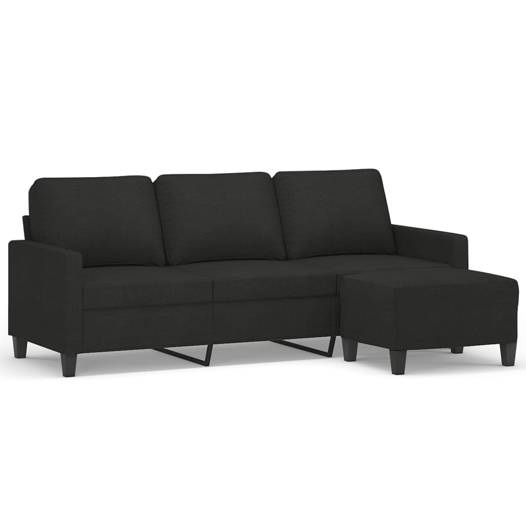 3-personers sofa med fodskammel - sort, ooo 1 - number 2.