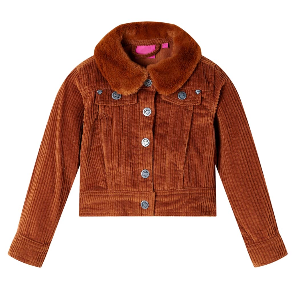 Veste pour enfant taille 92 chemin de fer velours cognac - 92 (1 5-2 ans) - number 1.