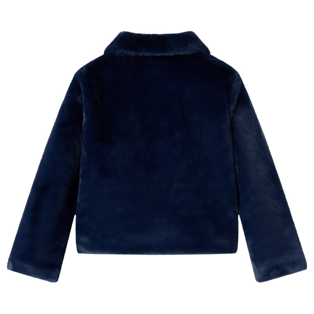 Veste pour enfant taille 92 fausse fourrure - bleu marine, 92 (1 5-2 ans) - number 2.
