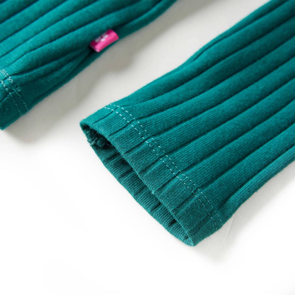 T-shirt à manches longues pour enfant taille 92 côtelé - vert foncé, 92 (1 5-2 ans) - number 5.