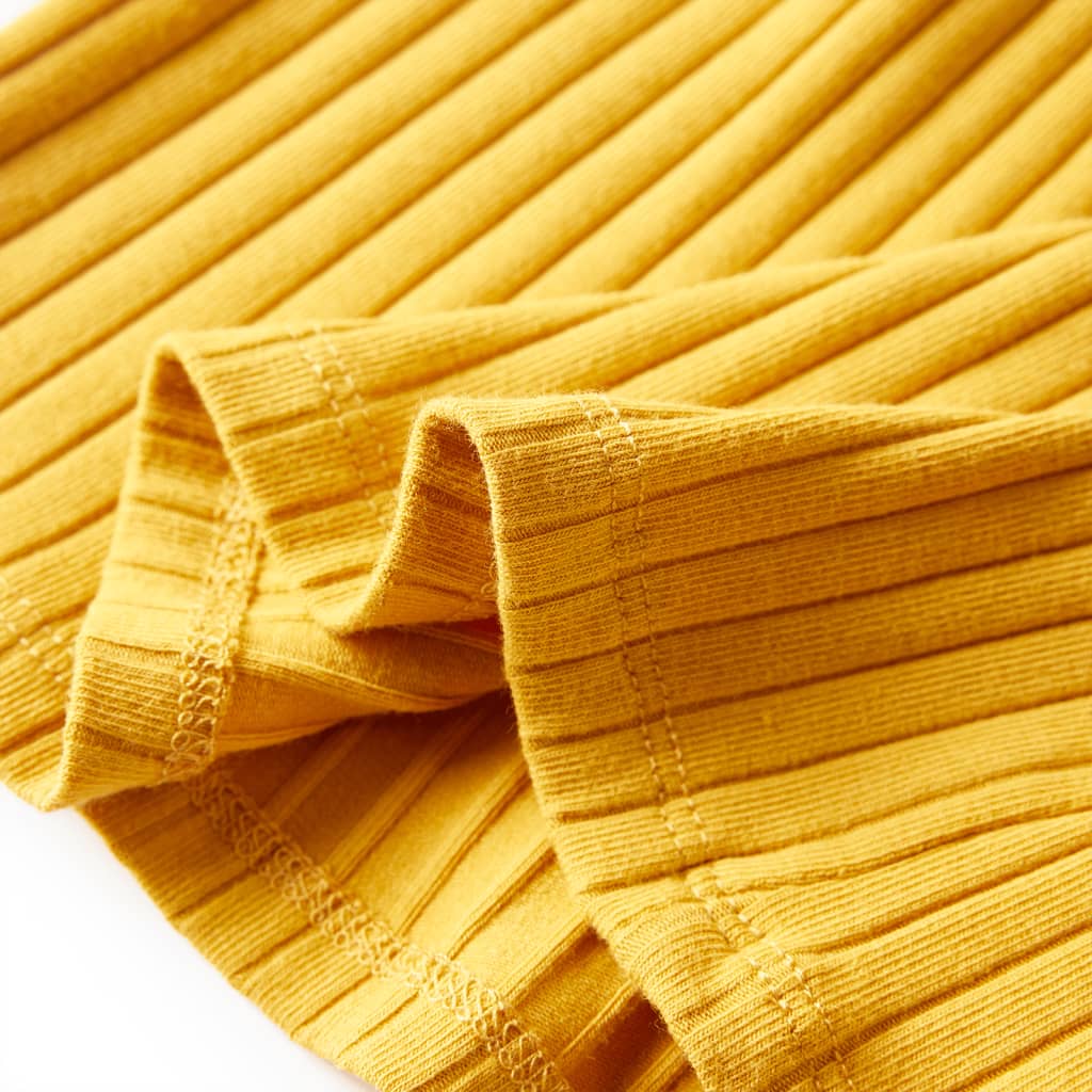 T-shirt manches longues pour enfant taille 92 côtelé jaune ocre - ocre, 92 (1 5-2 ans) - number 6.