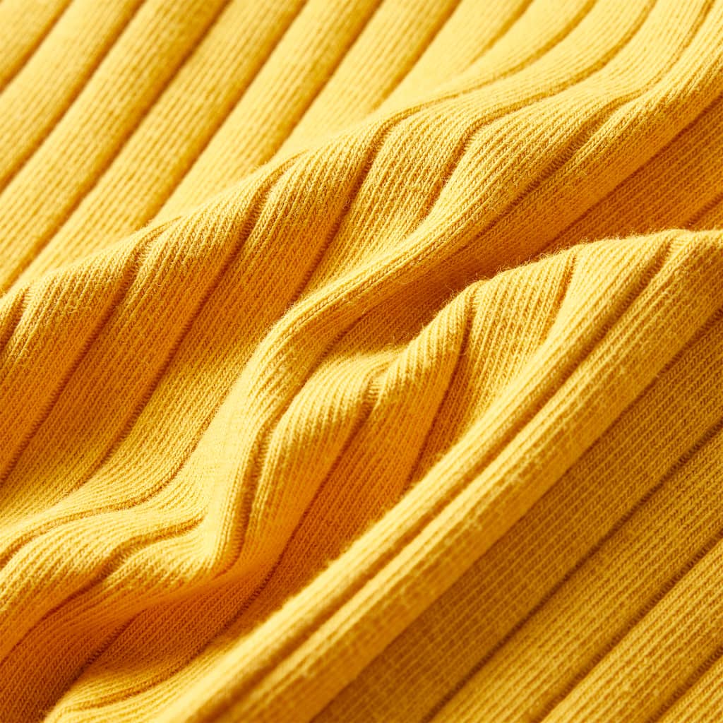 T-shirt manches longues pour enfant taille 92 côtelé jaune ocre - ocre, 92 (1 5-2 ans) - number 7.