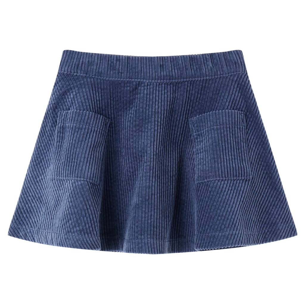 Jupe pour enfant taille 92 avec poches velours - bleu marine, 92 (1 5-2 ans) - number 1.