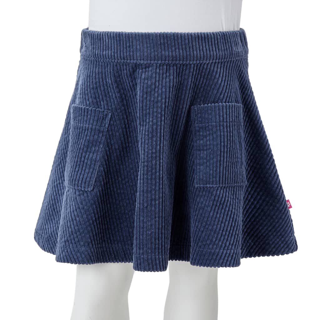 Jupe pour enfant taille 92 avec poches velours - bleu marine, 92 (1 5-2 ans) - number 8.