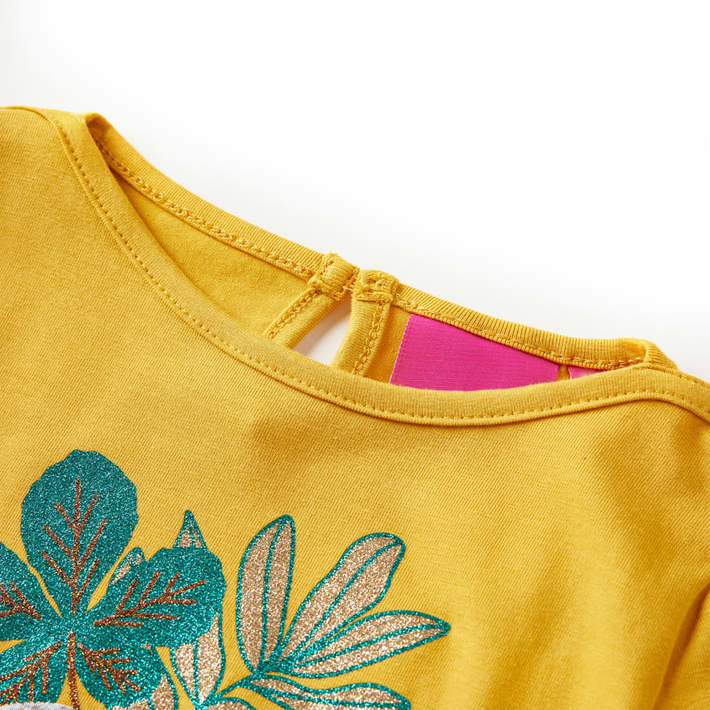 T-shirt manches longues pour enfant taille 92 jaune ocre - ocre, 92 (1 5-2 ans) - number 3.