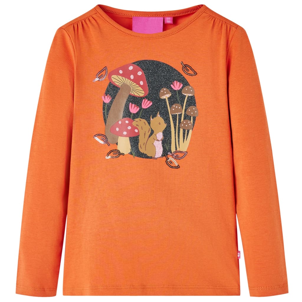 T-shirt à manches longues pour enfant taille 92 cm - orange, 92 (1 5-2 ans) - number 1.