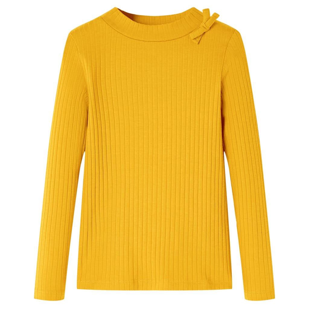 T-shirt manches longues pour enfant taille 92 jaune ocre - ocre, 92 (1 5-2 ans) - number 1.