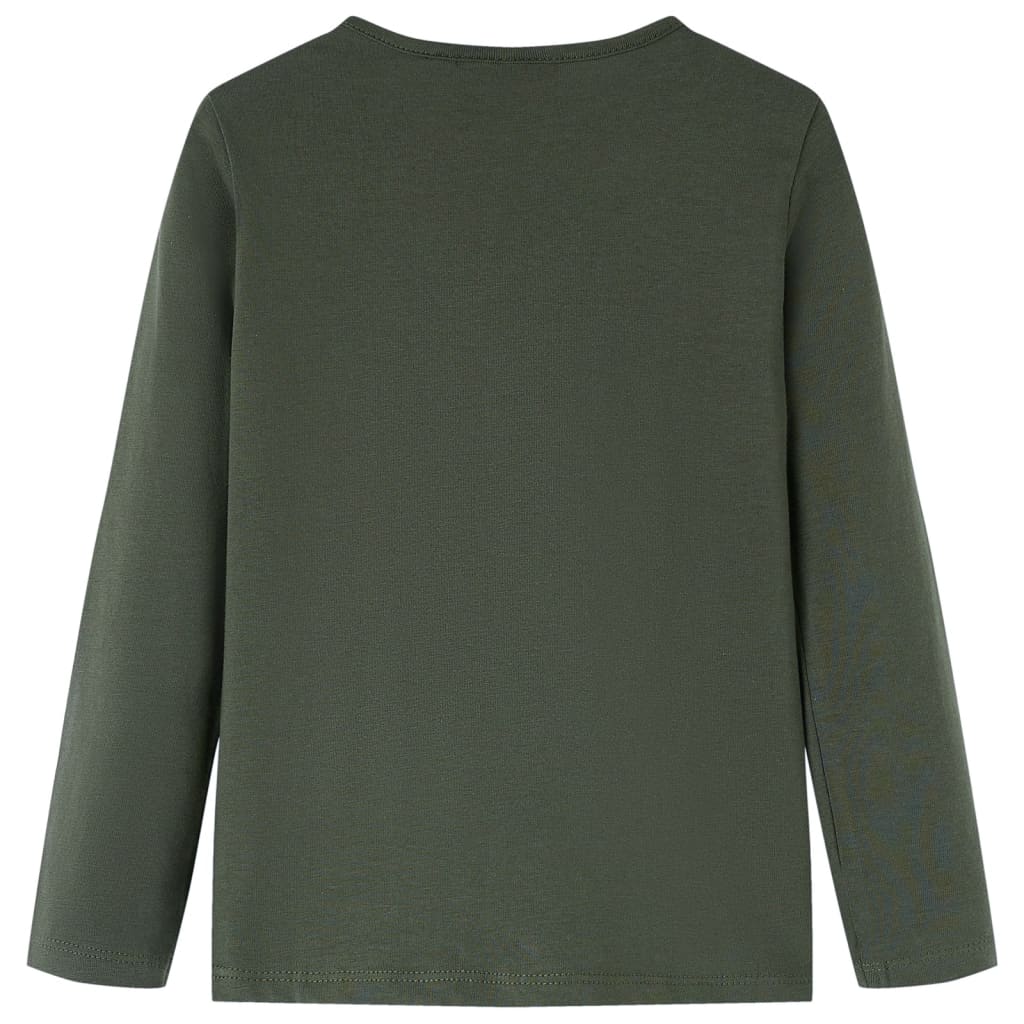 T-shirt à manches longues pour enfant taille 92 - kaki, 92 (1 5-2 ans) - number 2.