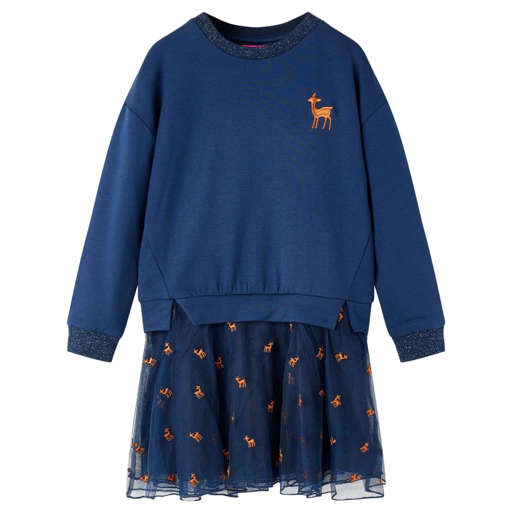 Robe à manches longues pour enfant taille 92 bleu marine - 92 (1 5-2 ans) - number 1.