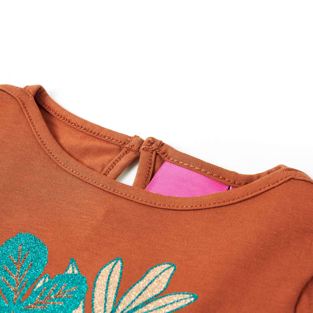 T-shirt à manches longues pour enfant taille 92 - couleur cognac, 92 (1 5-2 ans) - number 3.