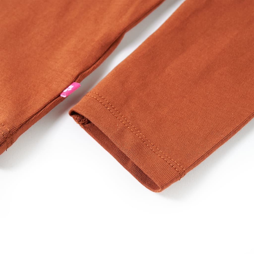 T-shirt à manches longues pour enfant taille 92 - couleur cognac, 92 (1 5-2 ans) - number 6.