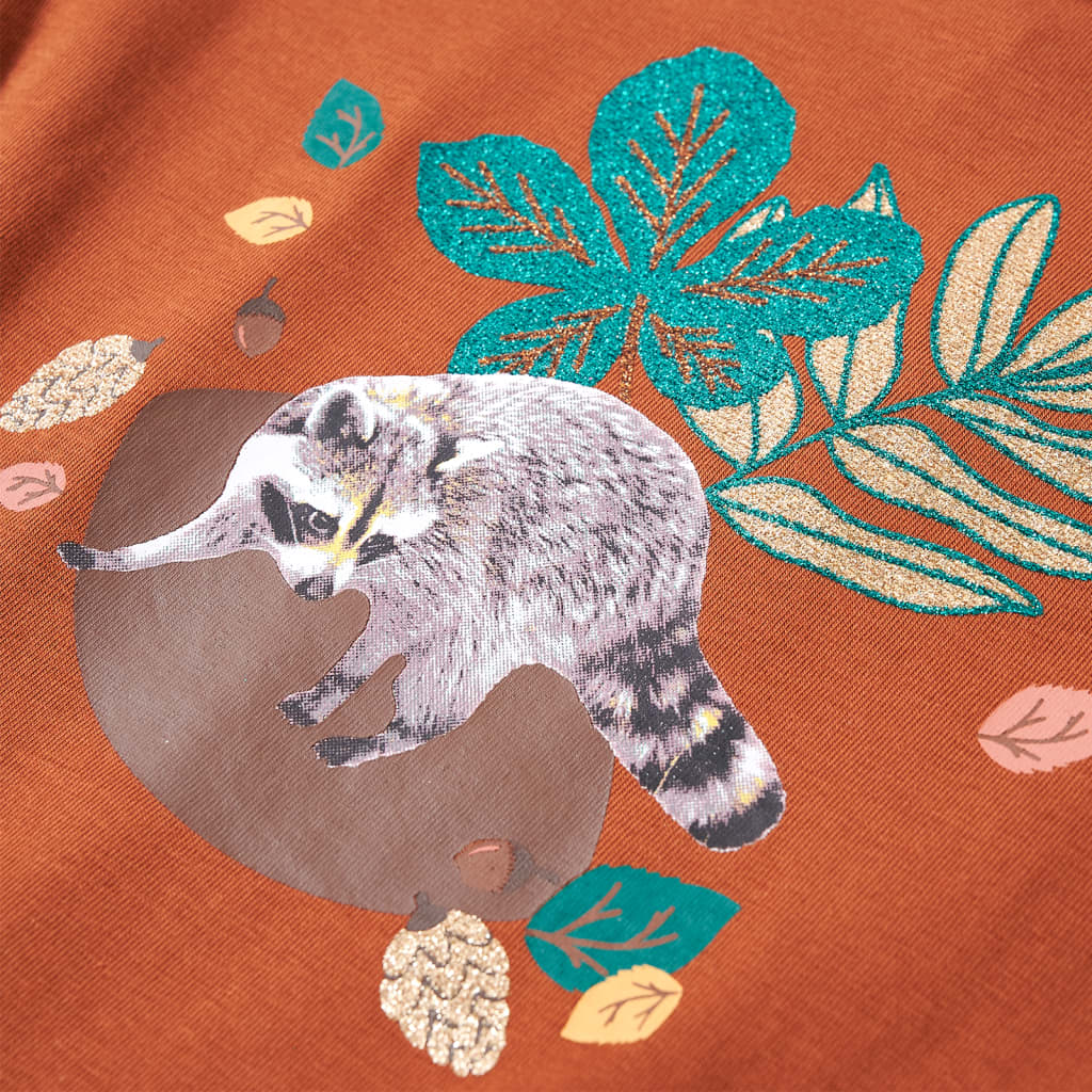 T-shirt à manches longues pour enfant taille 92 - couleur cognac, 92 (1 5-2 ans) - number 5.