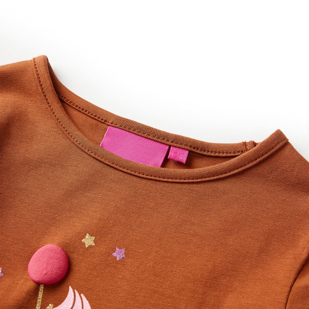 T-shirt à manches longues pour enfant taille 92 - couleur cognac, 92 (1 5-2 ans) - number 3.