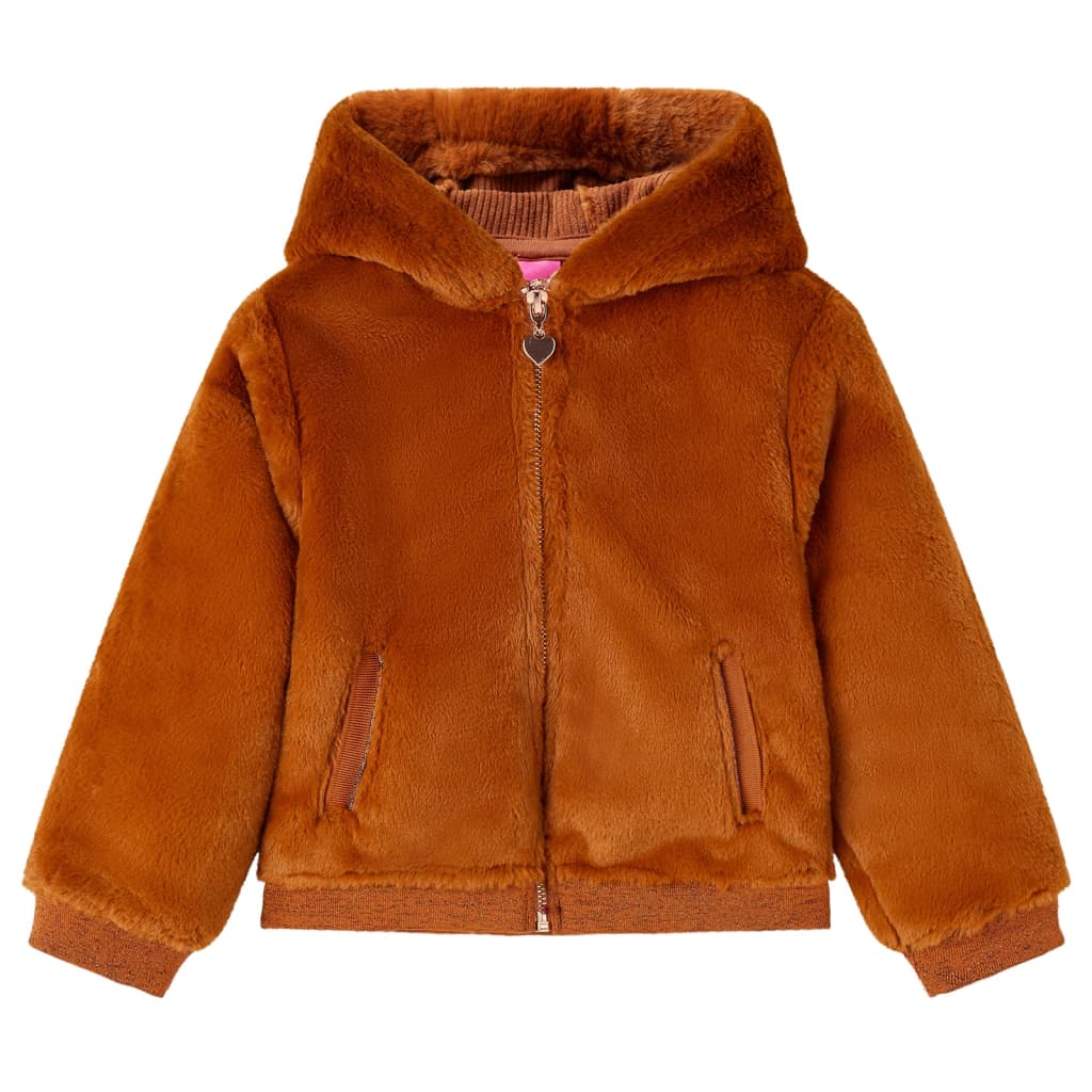 Veste pour enfant taille 92 imitation fourrure cognac - 92 (1 5-2 ans) - number 1.