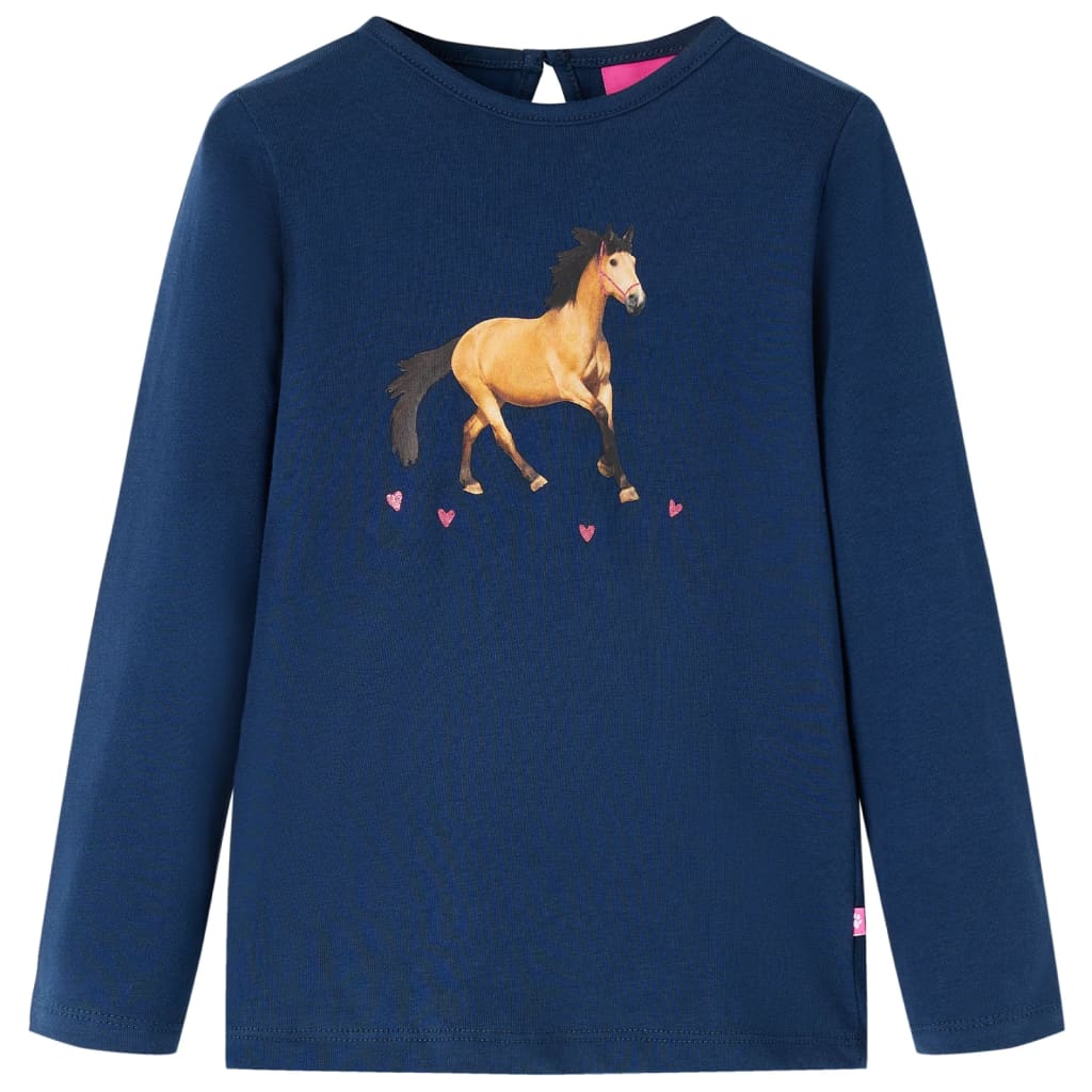 T-shirt manches longues pour enfant taille 92 - bleu marine, 92 (1 5-2 ans) - number 1.