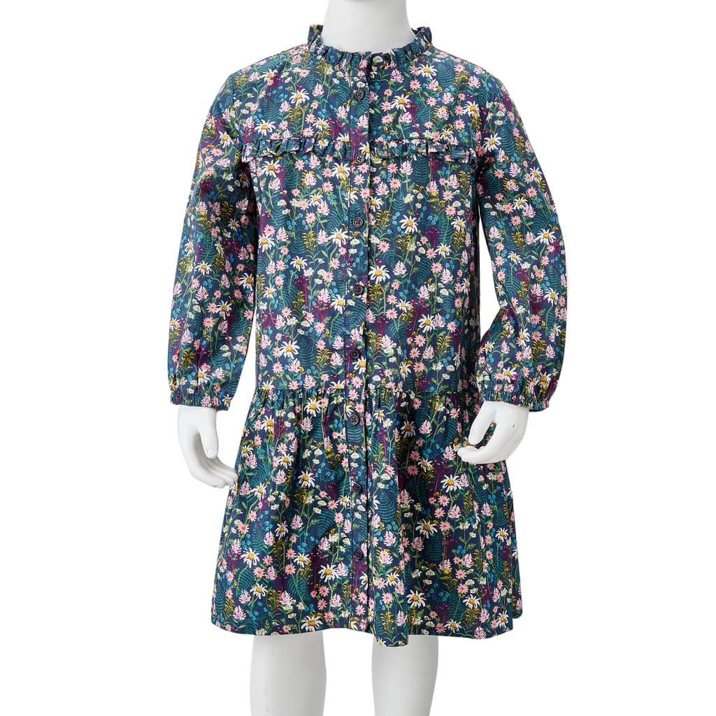 Robe à manches longues pour enfant taille 92 bleu foncé - 92 (1 5-2 ans) - number 8.