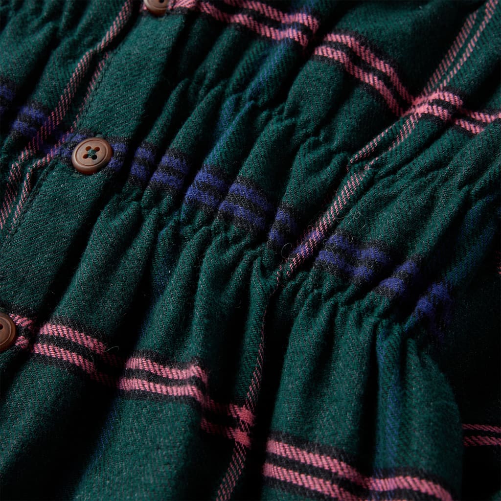 Robe à manches longues pour enfant taille 92 volants vert foncé - 92 (1 5-2 ans) - number 5.