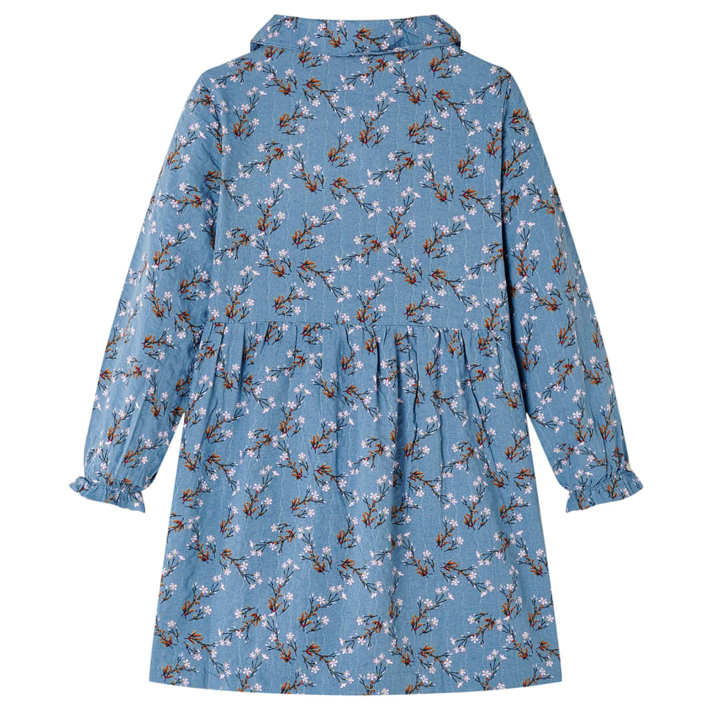 Robe à manches longues pour enfant taille 92 bleu pétrole - 92 (1 5-2 ans) - number 2.