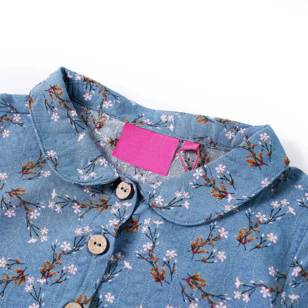 Robe à manches longues pour enfant taille 92 bleu pétrole - 92 (1 5-2 ans) - number 3.