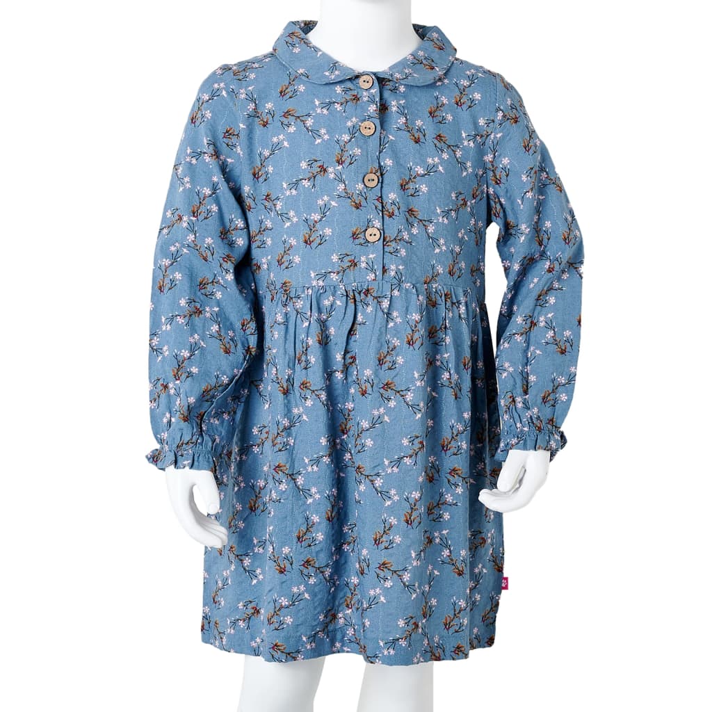 Robe à manches longues pour enfant taille 92 bleu pétrole - 92 (1 5-2 ans) - number 8.
