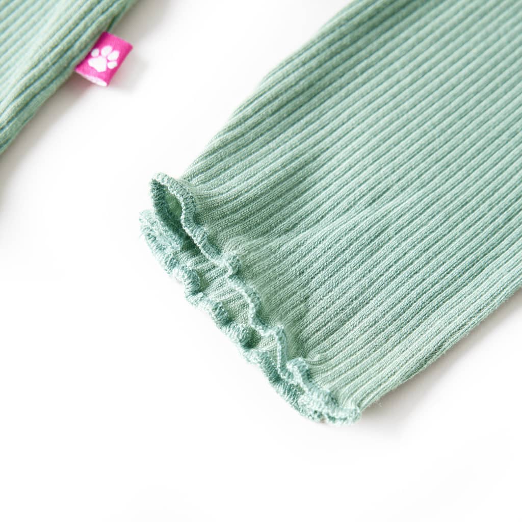 T-shirt à manches longues pour enfants taille 92 col roulé factice vert menthe foncé, 92 (1 5-2 ans) - number 5.