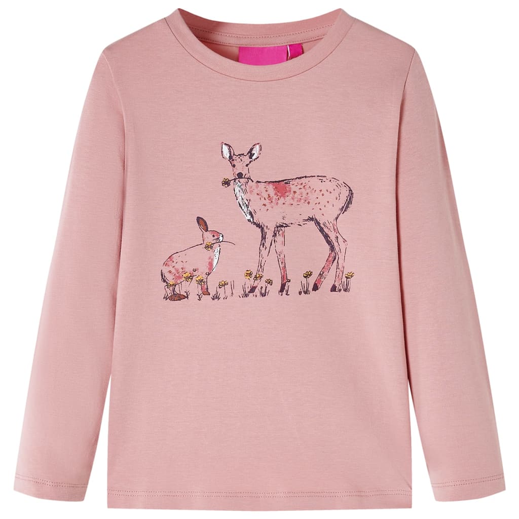 T-shirt manches longues pour enfant taille 92 rose - 92 (1 5-2 ans) - number 1.