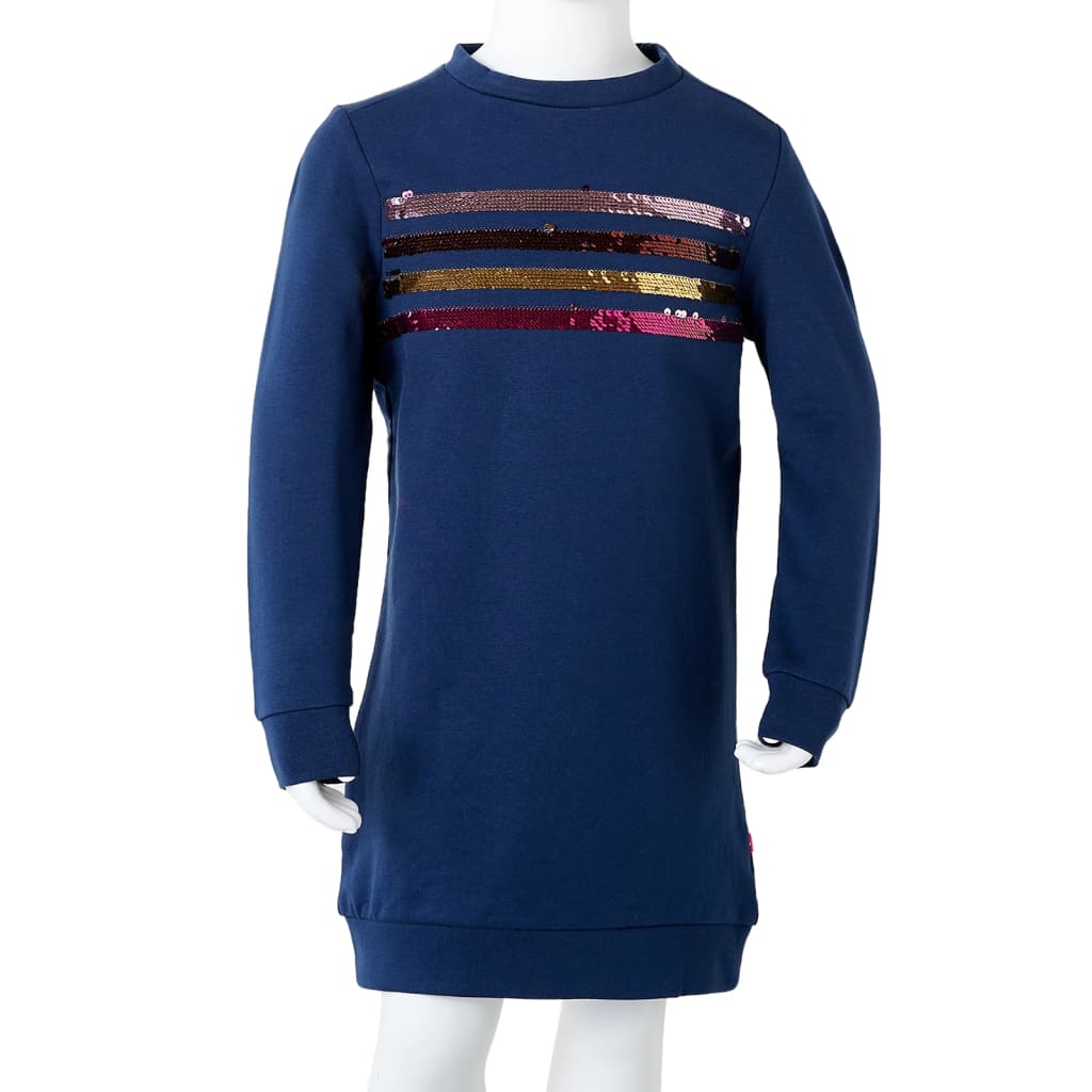 Robe sweat pour enfant taille 92 bleu marine - 92 (1 5-2 ans) - number 8.