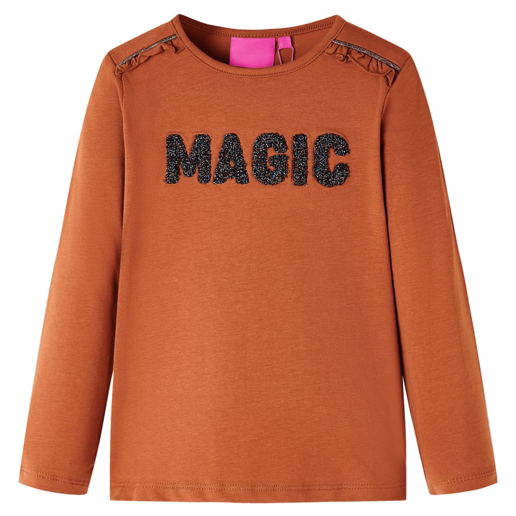 T-shirt à manches longues pour enfant taille 92 - couleur cognac, 92 (1 5-2 ans) - number 1.