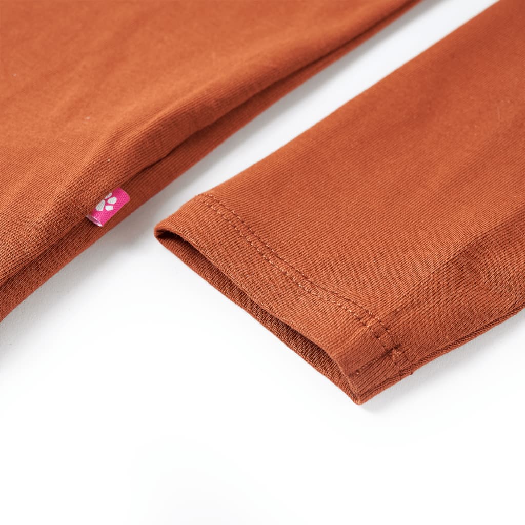 T-shirt à manches longues pour enfant taille 92 - couleur cognac, 92 (1 5-2 ans) - number 6.