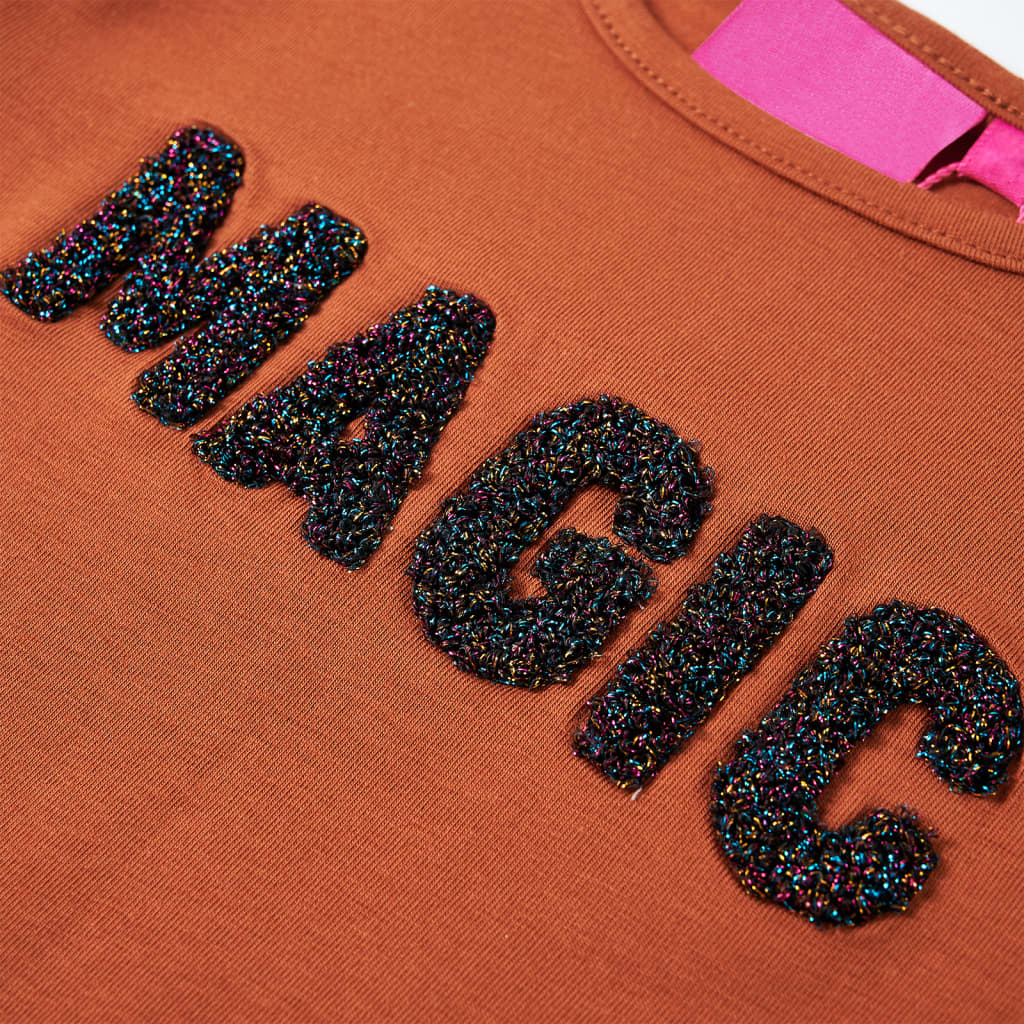 T-shirt à manches longues pour enfant taille 92 - couleur cognac, 92 (1 5-2 ans) - number 5.