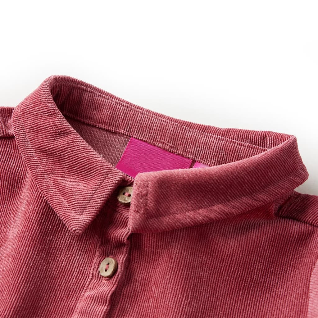 Robe à manches longues pour enfant taille 92 velours vieux rose - 92 (1 5-2 ans) - number 3.