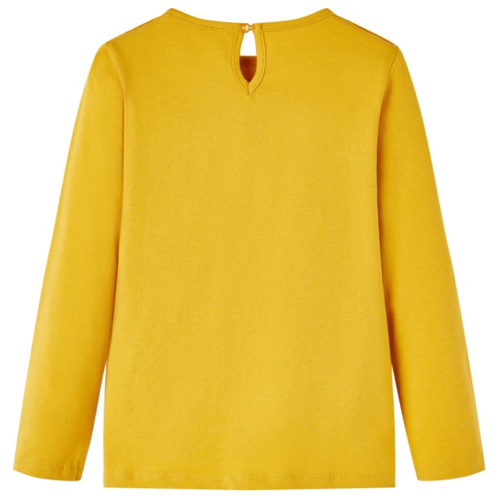T-shirt manches longues pour enfant taille 92 jaune ocre - ocre, 92 (1 5-2 ans) - number 2.