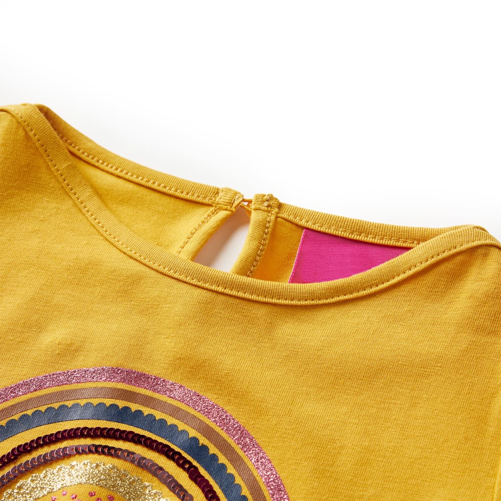 T-shirt manches longues pour enfant taille 92 jaune ocre - ocre, 92 (1 5-2 ans) - number 3.