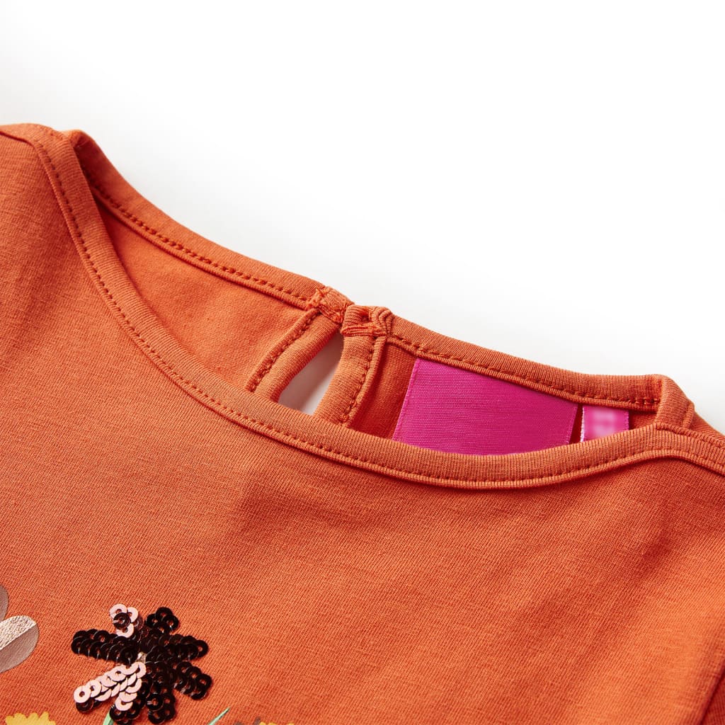 T-shirt à manches longues pour enfant taille 92 cm - orange, 92 (1 5-2 ans) - number 3.