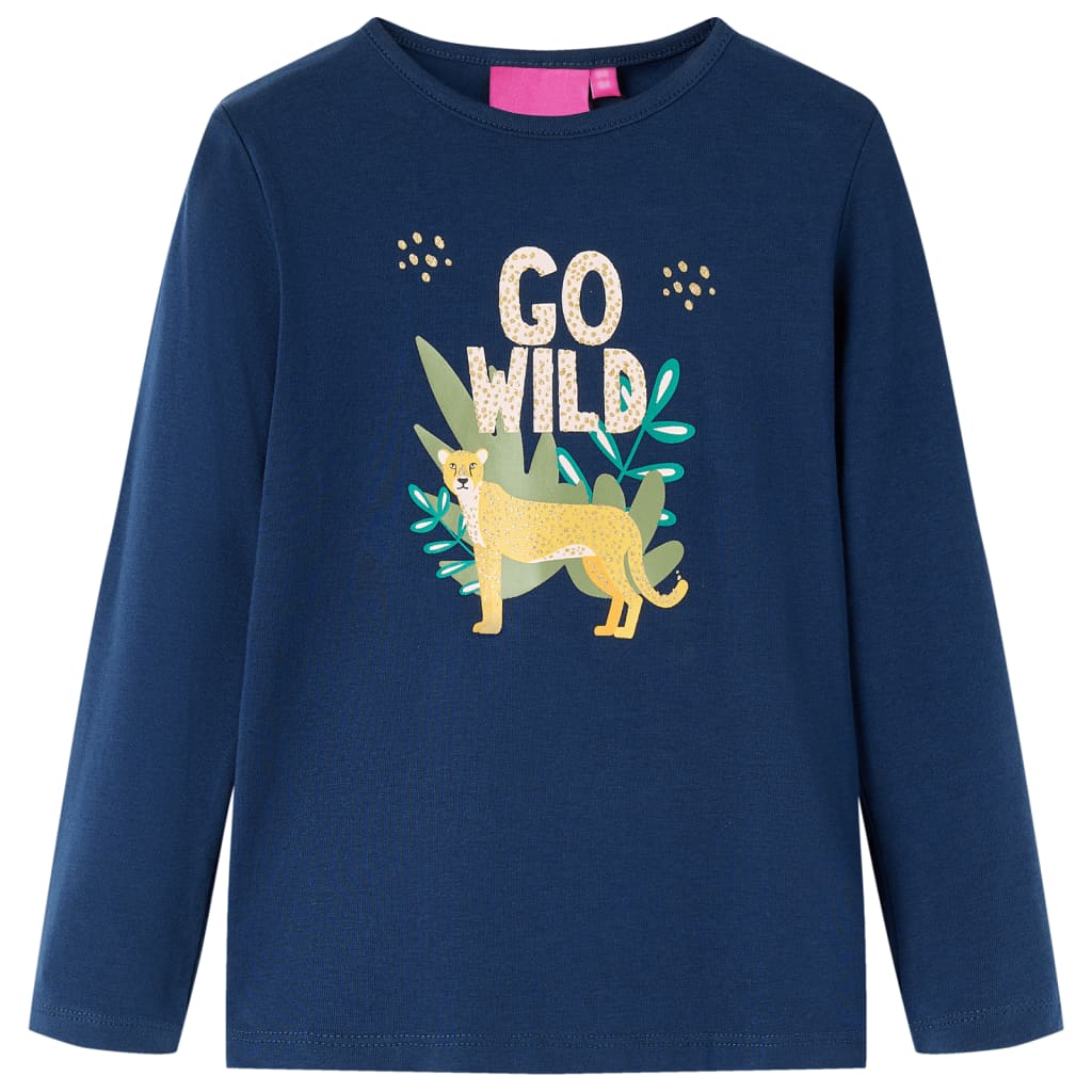 T-shirt manches longues pour enfant taille 92 - bleu marine, 92 (1 5-2 ans) - number 1.