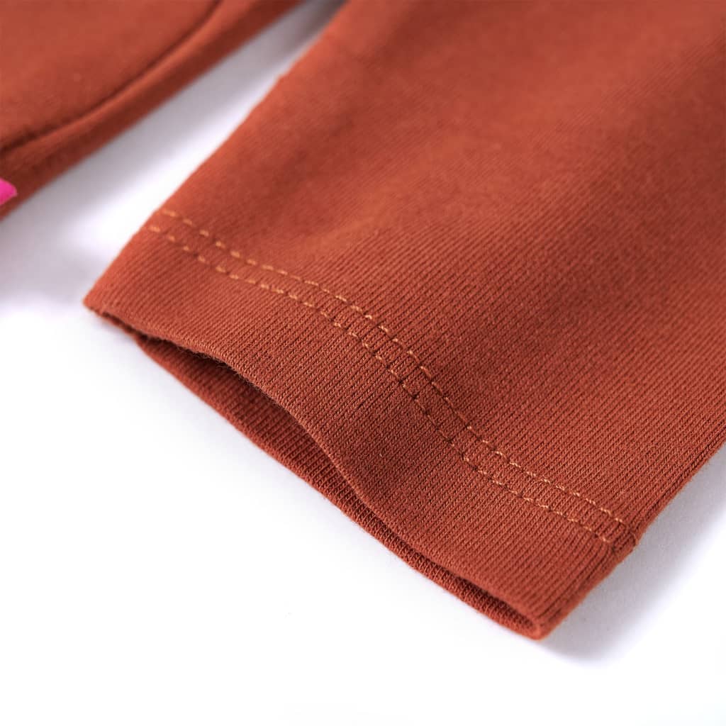 T-shirt à manches longues pour enfant taille 92 - couleur cognac, 92 (1 5-2 ans) - number 5.