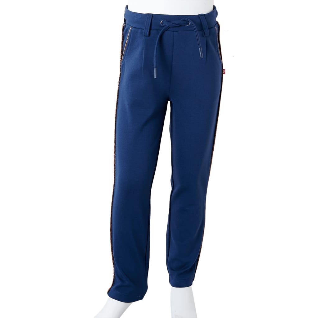 Pantalon pour enfant taille 92 avec lacets bleu marine - 92 (1 5-2 ans) - number 9.