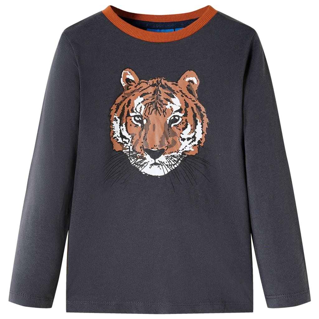 T-shirt manches longues pour enfant taille 92 gris anthracite - 92 (1 5-2 ans) - number 1.